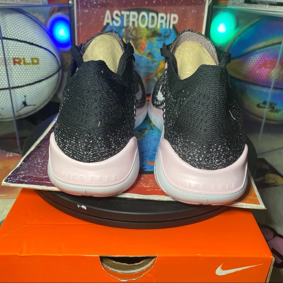 🆕 Nike Wmns Free RN Flyknit 2018 'Black Pink Foam - Picture 4 of 10